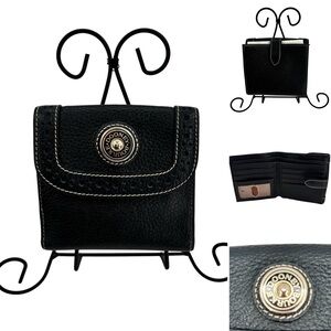 Dooney & Bourke Black Pebbled Leather Wallet Cards Coins